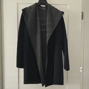 Vince Black and Gray Open Front Coat